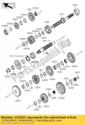 versnelling, uitgang 2e, 37t zx1400fcf van Kawasaki, met onderdeel nummer 132620942, bestel je hier online: