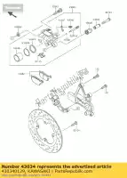 430340129, Kawasaki, supporto-freno, rr kawasaki vulcan special edition se en s ag bg vn b 650 , Nuovo