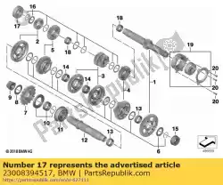 Here you can order the grooved ball bearing 6205 - 25x52x15 from BMW, with part number 23008394517: