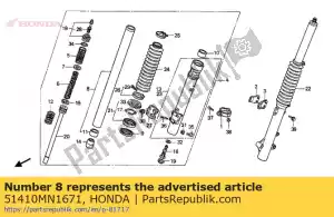 Honda 51410MN1671 tuyau comp., fr.for - La partie au fond