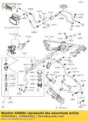 Ici, vous pouvez commander le frein sur tube, étrier hu-rr auprès de Kawasaki , avec le numéro de pièce 430600061: