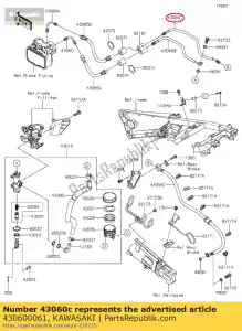 Kawasaki 430600061 frein sur tube, étrier hu-rr - La partie au fond