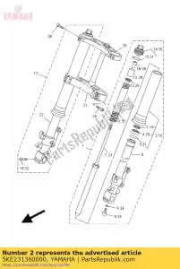 yamaha 5KE231360000 tube, outer (right) - Bottom side