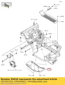 kawasaki 550200165 01 guarda, diferencial frontal - Lado inferior