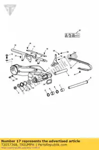 triumph T2057368 hose guide, chain guard - Bottom side