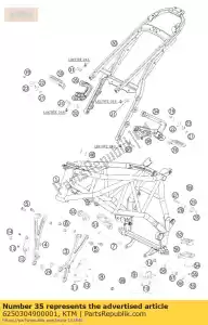 ktm 6250304900001 footrest bracket rear right 07 - Bottom side