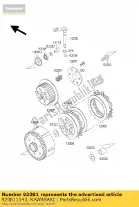 Kawasaki 920811143 veer, koppeling - Onderkant