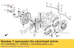 Here you can order the back plate comp. R from Honda, with part number 45110HN0671: