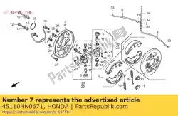 Qui puoi ordinare piastra posteriore comp. R da Honda , con numero parte 45110HN0671: