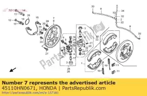 Honda 45110HN0671 plaque arrière comp.r - La partie au fond