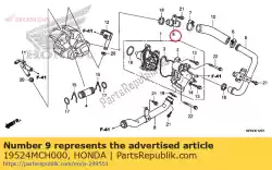 Ici, vous pouvez commander le tuyau c, eau auprès de Honda , avec le numéro de pièce 19524MCH000: