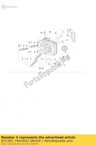 aprilia 872305 soupape d'admission - La partie au fond