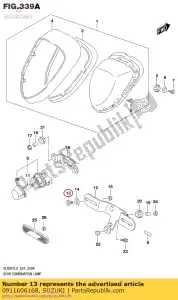 suzuki 0911606168 tornillo, 6x16 - Lado inferior