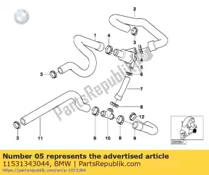 bmw 11531343044 thermostaat plus thermostaathuis en koelvloeistof slangen - Rechterkant