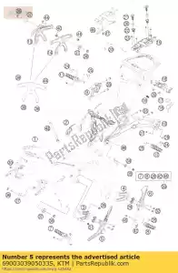 ktm 6900303905033S montagem do apoio para os pés r / s 09 - Lado inferior