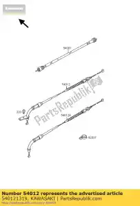 Kawasaki 540121319 przepustnica linki, otwierana - Dół