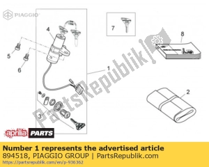 aprilia 894518 kit serrure - La partie au fond