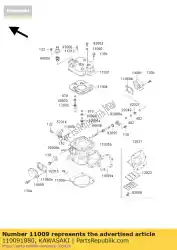 pakking, cilindervoet kmx125-a4 van Kawasaki, met onderdeel nummer 110091880, bestel je hier online: