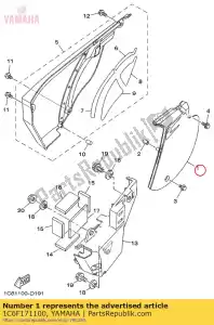 yamaha 1C6F171100 couverture, côté 1 - La partie au fond