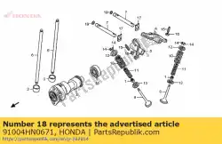 Ici, vous pouvez commander le roulement à billes radial, 6203 auprès de Honda , avec le numéro de pièce 91004HN0671: