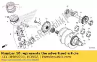 13313MW0003, Honda, Rolamento a, virabrequim (preto) honda  cb cbr 500 650 900 1992 1993 1994 1995 1996 1997 1998 1999 2002 2003 2004 2005 2013 2017 2018 2019 2021, Novo