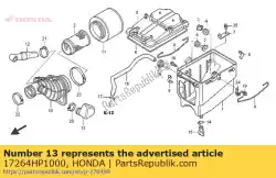 Here you can order the no description available at the moment from Honda, with part number 17264HP1000: