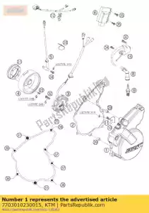 ktm 7703010230015 tampa de ignição exc 09 - Lado inferior