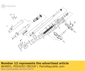 aprilia 864893 tornillo - Lado inferior