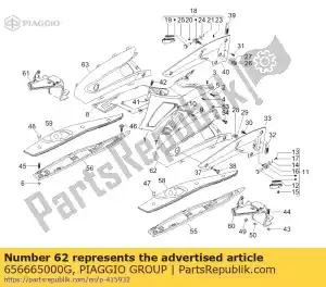 Piaggio Group 656665000G lh zijpaneel - Onderkant