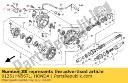 Aqui você pode pedir o selo de óleo, 30x64x11 (arai) em Honda , com o número da peça 91251HN5671: