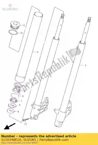 Suzuki 5110348E10 amortyzator fr. widelec - Dół