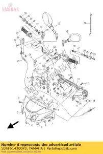 yamaha 5D6F614300P3 couvercle, guidon u - La partie au fond