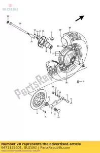 Suzuki 6471138B01 eixo traseiro - Lado inferior