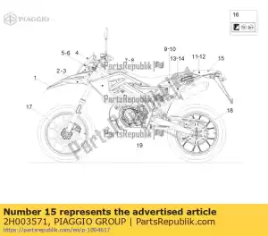 Piaggio Group 2H003571 sticker carénage arrière 