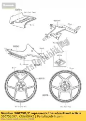 Aquí puede pedir patrón, cubierta, rh er650egf de Kawasaki , con el número de pieza 560751097: