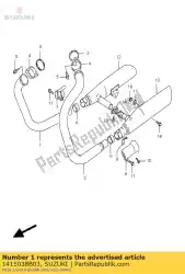 Ici, vous pouvez commander le tuyau, échappement rh auprès de Suzuki , avec le numéro de pièce 1415038B03: