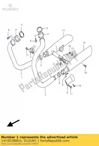 suzuki 1415038B03 tuyau, échappement rh - La partie au fond