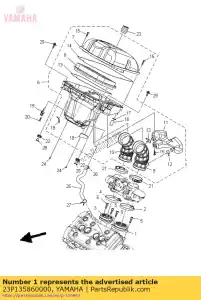 yamaha 23P135860000 koppeling, carburateur 1 - Onderkant