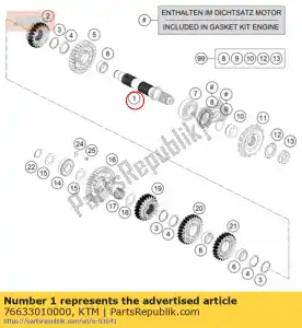 ktm 76633010000 contra-eixo - Lado inferior