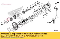 Aquí puede pedir collar, muelle de movimiento perdido de Honda , con el número de pieza 28218MCA000: