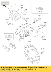 kawasaki 430820022 pad-assy-brake,fr,lh kvf750-a1 - Bottom side