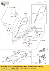 Here you can order the 01 bracket,lh from Kawasaki, with part number 110570212: