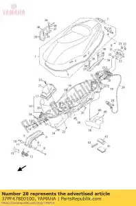 yamaha 37PF478E0100 câble, serrure de siège - La partie au fond