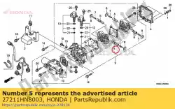 Here you can order the valve, shift from Honda, with part number 27211HN8003: