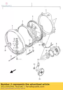 suzuki 3511101D40 aro, abajur - Lado inferior