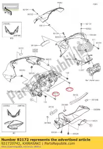 kawasaki 921720742 schroef, tappen, 5x16 kle650cbf - Onderkant