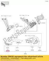 550200981, Kawasaki, 01 guard,grip,fr,lh kawasaki  1000 2017 2018 2019 2020 2021, Nieuw