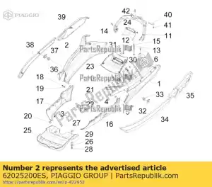 Piaggio Group 62025200ES carenatura rh - Il fondo