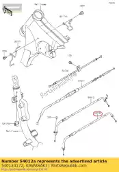 Here you can order the cable-throttle,closimg from Kawasaki, with part number 540120172: