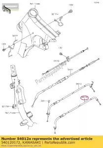 Kawasaki 540120172 cable-throttle,closimg - Bottom side